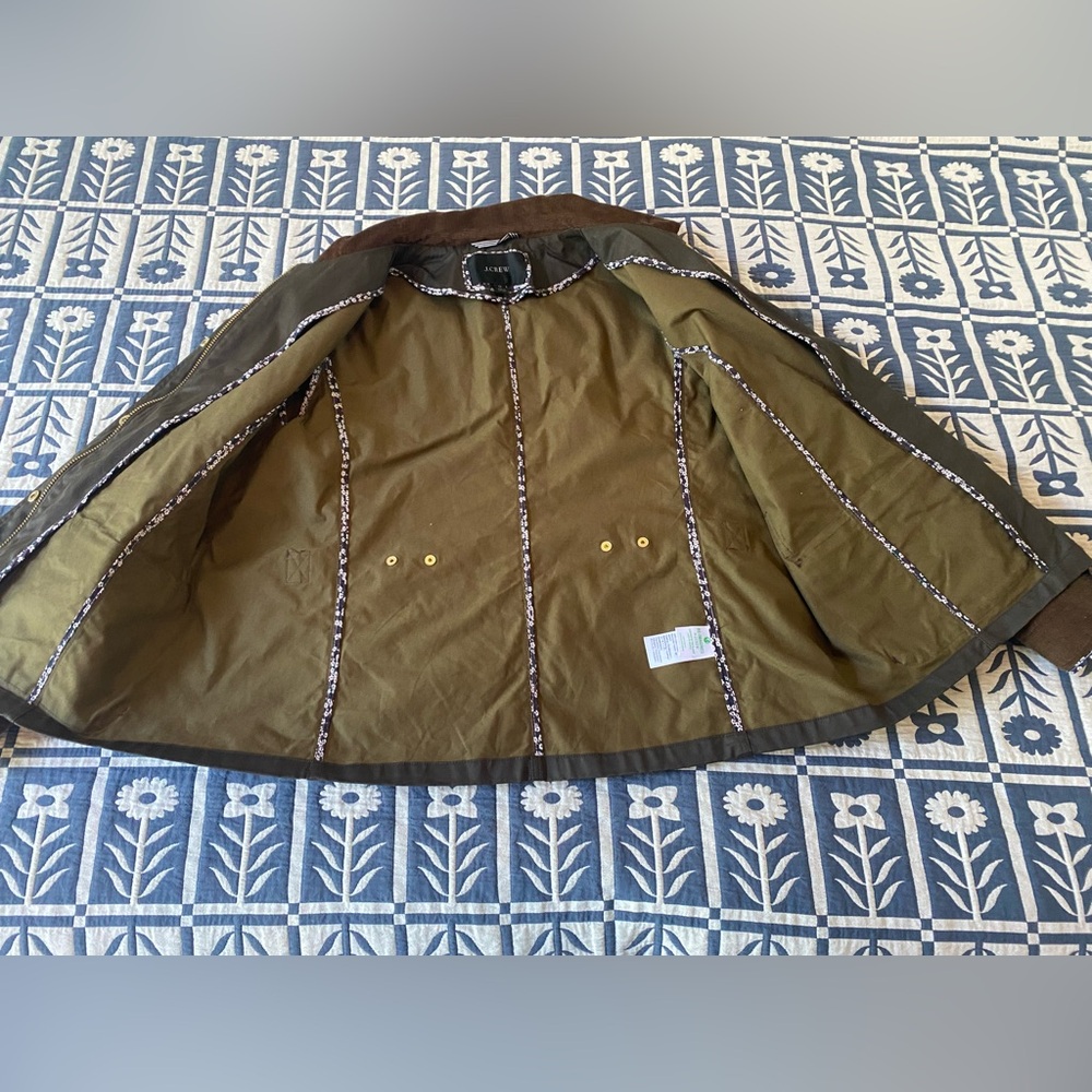 J. Crew Utility/Chore Jacket with Flower Accents, Size LT - Picture 3 of 9